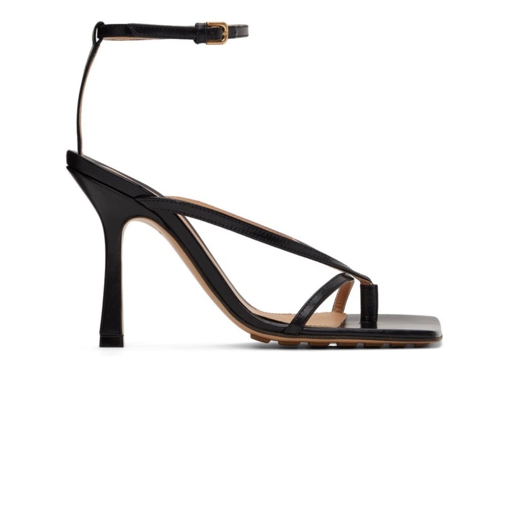 Bottega Veneta black leather heeled sandals